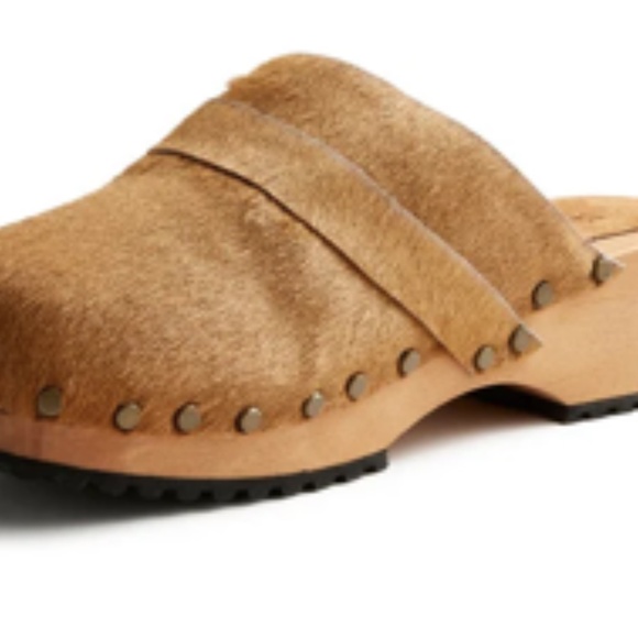 Lisa B Wood + Cow Hair Clog 38 Brand New - Picture 2 of 3